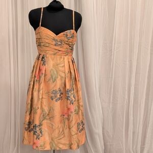 Elegant Floral Midi Dress with Spaghetti Straps